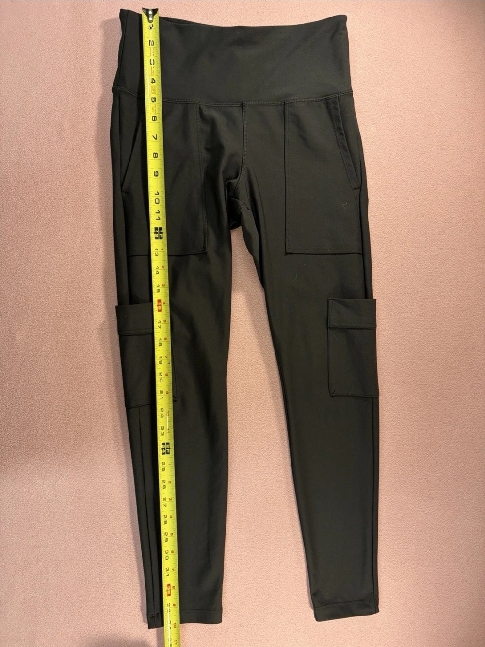 Lot Of 2 Old Navy Black & Olive High-Waist Cargo Leggings - Picture 2 of 7